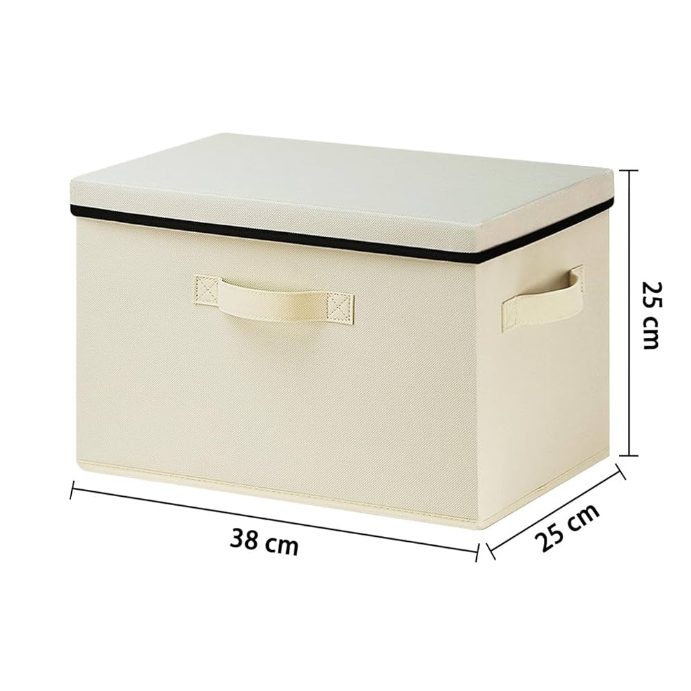 Amazon｜RVSNQ 収納ボックス 蓋付き 幅38×奥行25×高さ25cm